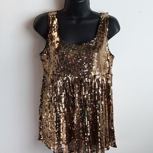 👠WD.NY Gold Sequin size 8 top